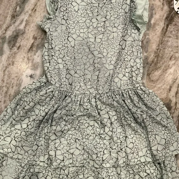 Floral Patterned Kids Dress - Mint Green